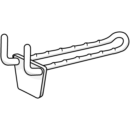 loop hook with ridges (pegboard / slatwall)